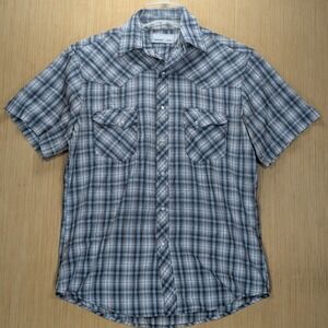 Wrangler Wrancher Plaid Western‎ Shirt Pearl Snap Cowboy Rodeo Men's Large?